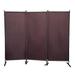 6 Ft Modern Room Divider,3-Panel Folding Privacy Screen,Brown