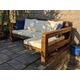 Solid Wood Garden L Sofa - 3 seat (Rustic/Industrial/chair/lounger/table/sunbed/patio-set/garden-furniture)