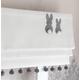 Grey Bunnies Blackout Roman Blind with Pom Pom Trim