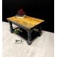 Refurbished Pine Farmhouse coffee table, sofa table, side, end, black, wood, floral