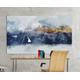 Mountain, Mountain canvas, canvas, framed canvas, stretched canvas, blue canvas, watercolor mural, wall art, interior, design, canvas, uk