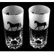 New etched Horse gift Hi Ball Glasses .. A PAIR..BOXED