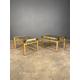 Pair Of 20th Century Anodized Brass Smoked Glass Side Tables