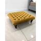 Various Sizes Chesterfield Upholstered Footstool - Coffee Table - Pouffe - Available In Various Colors & Fabrics