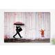 Banksy, Framed Canvas, Banksy Canvas, Girl in the Rain, Banksy Girl, Canvas Print, Picture Print, Modern Wall Art, quality Canvas, Canvas