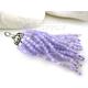 Lilac 3mm Jade Beaded Tassel, Silver Plated Cap, Turkish Jewelry, Gemstone Tassel Necklace, Bohemian Jewelry, Boho Tassel Jewelry