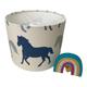 Blue pony lampshade in blue lampshade with horse lampshade in stampede fabric in blue colour lampshade for kids bedroom lampshade