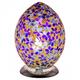 Mosaic Glass Egg Lamp - Purple Flower - Bedroom/Table lamp - Mood Lighting - Art Deco Style (with or without bulb)