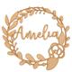 Personalised Wooden floral name wreath, name circle, nursery decor, gift, wedding decoration, flower sign