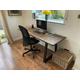 Desk Home Office Study Solid Wood Steel Legs PC Gaming Table Writing Desk Oak Finish