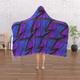 Hooded Blanket - Abstract Waves Blue/Purple