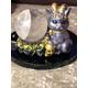 Witches Cat With Black Roses & Skulls Design Crystal Sphere Stand - Sphere NOT Included Halloween Devil Horns