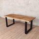 Holborn Natural Oak with Black Legs Industrial Dining Table Wooden Rustic Vintage