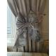 Luxury crushed velvet curtain tie backs with bow. Bow tie backs with diamante centre