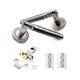 Internal Straight Lever on Rose Layton Door Handles Latch and Hinges Set Pack - Duo Finished Polished Chrome & Satin Nickel