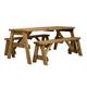 Wooden Picnic Table and Bench Set, Victoria Compact Rounded