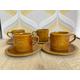 Retro coffee cup set - Jon Aston Crown Clarence Agincourt - Celtic pattern crockery - 4 place setting