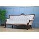 Antique Victorian Walnut Carved Velvet Upholstered Deep Button Back Settee Sofa Restored C1860