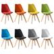 Tulip Dining Chairs / Office Chair With Solid Wooden Legs Padded Faux Leather Cushions