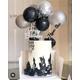 DIY Confetti Balloon, Cake Topper, Birthday, Confetti, Party Decoration, Baby Shower, Unicorn, Wedding Balloons, BLACK SILVER, Magical