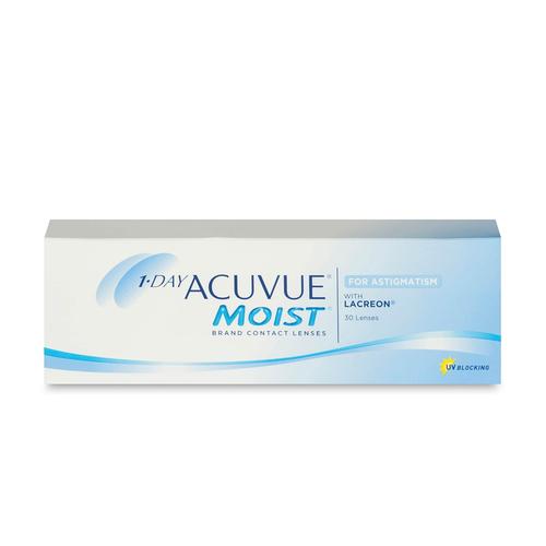 Johnson & Johnson 1-Day Acuvue Moist for Astigmatism (30er Packung) Tageslinsen (-0.75 dpt, Zyl. -0,75, Achse 110 ° & BC 8.5) mit UV-Schutz