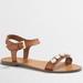 J. Crew Shoes | J Crew Jeweled Brown Leather Gold Buckle Sandals - 7.5 | Color: Brown/Silver | Size: 7.5