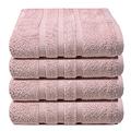 Luxury Bath Sheets Zero Twist Cotton 600 GSM (90 x140cm) Thick & Plush Hotel Quality Large Pool Spa & Hotel Bathroom Bath Towels | Pack Of 4 Blush Pink