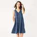 Petite Sonoma Goods For Life Sleeveless Tiered Dress, Women's, Size: Large Petite, Dark Blue