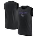 Men's Nike Black Colorado Rockies Knockout Stack Exceed Muscle Tank Top