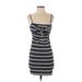 Lush Casual Dress - Mini: Blue Stripes Dresses - Women's Size Small