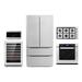 Cosmo 5 Piece Kitchen Package w/ French Door Refrigerator 36" Gas Cooktop & Wall Oven | 69.88 H x 35.6 W x 29 D in | Wayfair COS-5PKG-304