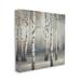 Stupell Industries Birch Trees Misty Haze Gray Forest Scene - Graphic Art Canvas, Cotton in Green/White | 30 H x 30 W x 1.5 D in | Wayfair