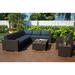 Wade Logan® Buckholtz 9 Piece Sectional Set w/ Cushions Synthetic Wicker/All - Weather Wicker/Wicker/Rattan in Brown | Outdoor Furniture | Wayfair