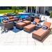 Latitude Run® Yussuf 16 Piece Rattan Complete Patio Set w/ Cushions Synthetic Wicker/All - Weather Wicker/Wicker/Rattan in Gray | Wayfair