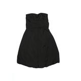 White House Black Market Cocktail Dress - Party Strapless Strapless: Black Solid Dresses - Women's Size 0