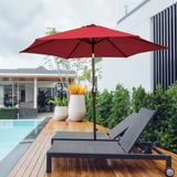 Gymax 9 ft Outdoor Patio Market Table Umbrella Garden Yard w/ Crank 6