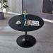 42.1"Black Coffee Table Mid-century Dining Table for 4-6 People With Round Mdf Table Top, 42.13"L x 42.12"W x 28.74"L