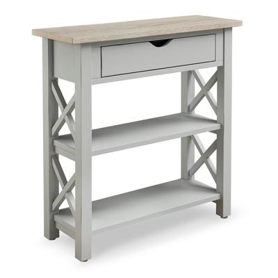 The Gray Barn Solid Wood Painted Console Table with Drawer and Shelves