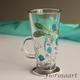 Dragonfly tea cup, Glass Mug, Irish Coffee cup, Hand Painted Glass , Tea Mug, Latte Mug, Dragonfly tea glass