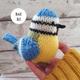 Blue tit knit kit - all you need to knit a cute blue tit - Barbara Blue Tit knitting kit gift - Christmas gift