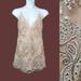 Free People Dresses | Free People Night Shimmers Ivory Lace Gold Sequin Mini Dress Size 8 | Color: Gold/Tan | Size: 8