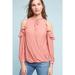 Anthropologie Tops | Anthro Maeve Rose Liesel Cold Shoulder Ruffle Top Small | Color: Pink | Size: S