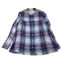 Anthropologie Tops | Cloth & Stone Anthropologie Fringe Plaid Flannel Swing Tunic Size S Blue Red | Color: Blue/Red | Size: S