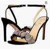 Jessica Simpson Shoes | Jessica Simpson Owina Embellished High Heel Sandal | Color: Black/Silver | Size: 8