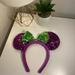 Disney Accessories | Disney Halloween Minnie Ears | Color: Green/Purple | Size: Os