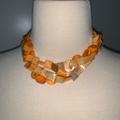 Anthropologie Jewelry | Free W Purchase Orange Stone Beaded Necklaces | Color: Orange/Silver | Size: Os