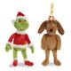 Aurora World Plush Bundle of 2, 18" Grinch Santa, & 18" Max with Antler, Multicolor