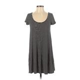 Hollister Casual Dress Scoop Neck Short Sleeve: Black Stripes Dresses - Women's Size Small