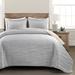 Farmhouse Soft Wave Silver-Infused Antimicrobial Reversible Quilt Gray/Neutral 3Pc Set King - Lush Decor 16T007283