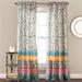 Emily Boho Stripe Window Curtain Panels Turquoise 42X84+2 Set - Lush Decor 21T010857